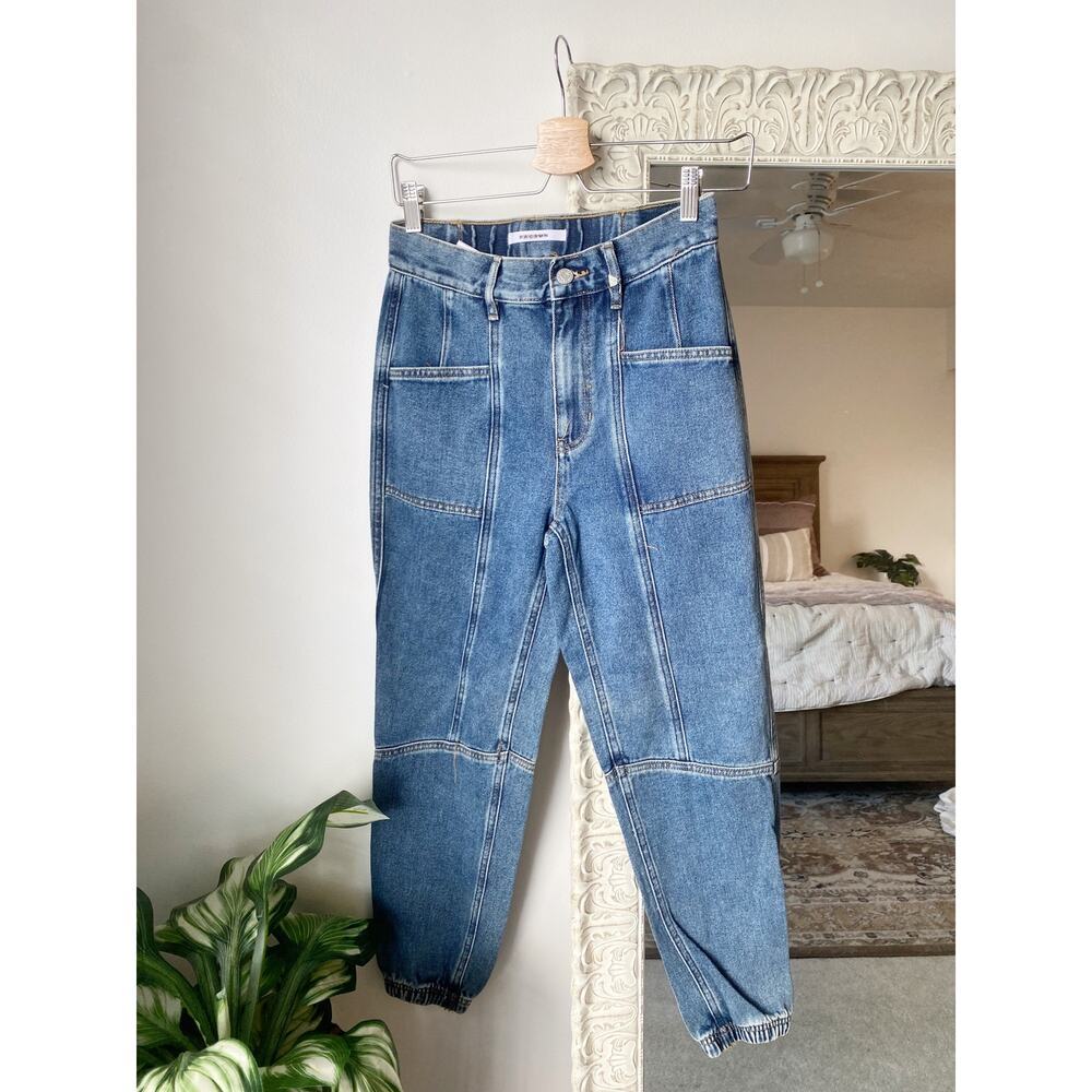 PacSun Super High Rise Seamed Denim Joggers - Picture 2 of 9